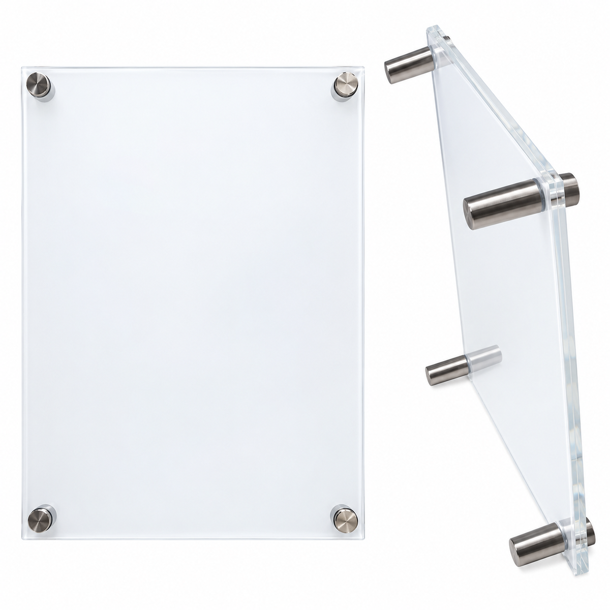Porta-Cartaz A5 em Acrílico Transparente com Suportes Metálicos – (AYC415-89)