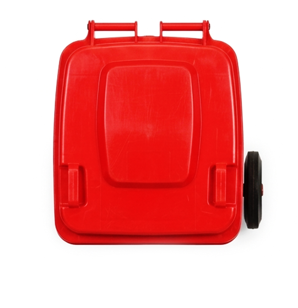 Contentor do Lixo com Rodas Reforçado de 100L – Contendedor de Lixo Exterior de Grande Capacidade (Vermelho)-AYD267-4