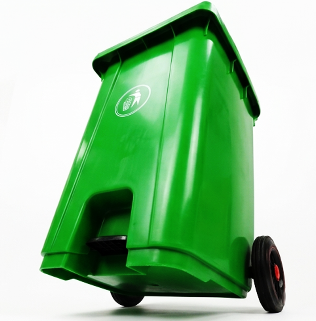 Contentor de Lixo para Exterior com Rodas e Tampa de 240L – Contentor de Resíduos de Grande Capacidade-AYD267-1