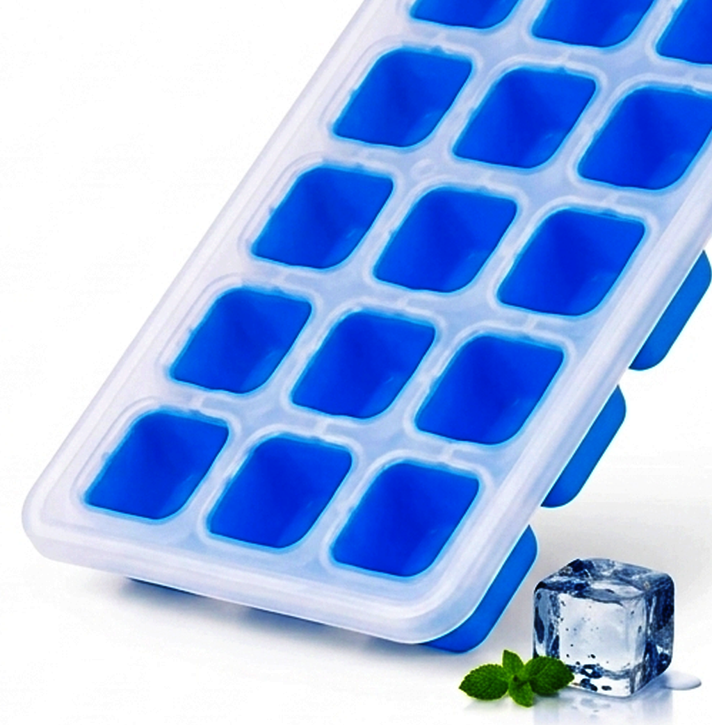 Bandeja de Gelo Premium com Tampa – Molde de Gelo de Fácil Libertação-AYD256-215