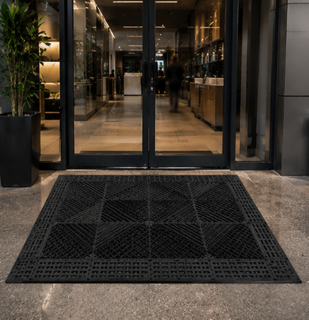 Tapete de Entrada Exterior Modular para Tráfego Pesado – Tapete de Chão Drenante Antiderrapante-AYD308-1/-2/-3