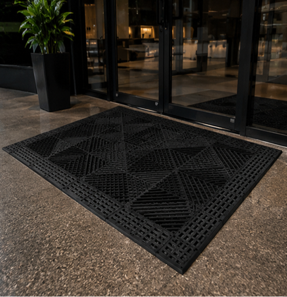 Tapete de Entrada Exterior Modular para Tráfego Pesado – Tapete de Chão Drenante Antiderrapante-AYD308-1/-2/-3