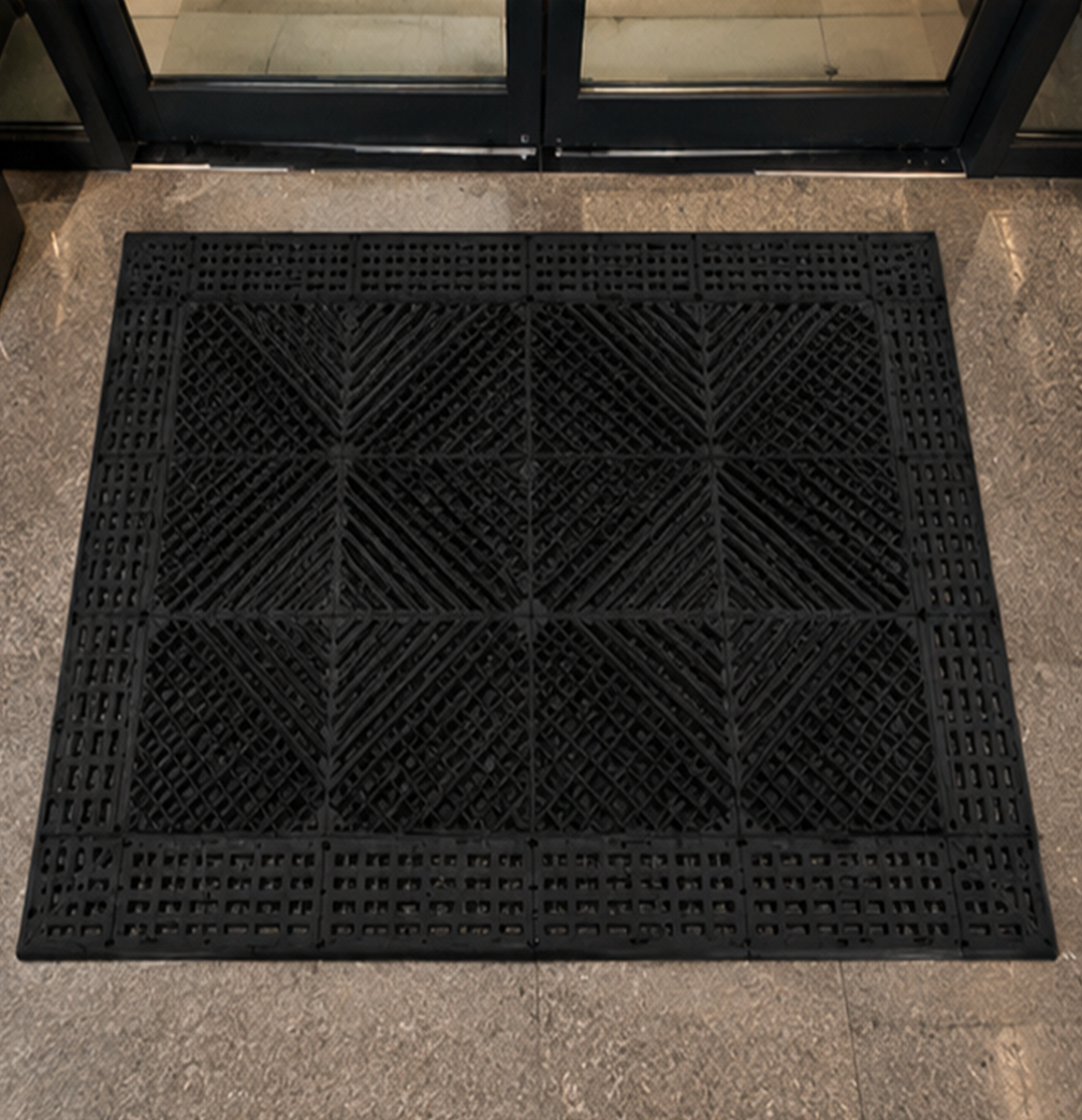 Tapete de Entrada Exterior Modular para Tráfego Pesado – Tapete de Chão Drenante Antiderrapante-AYD308-1/-2/-3