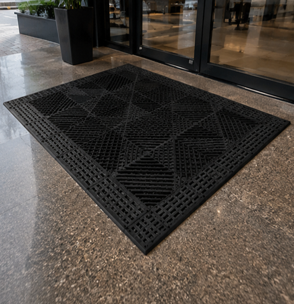 Tapete de Entrada Exterior Modular para Tráfego Pesado – Tapete de Chão Drenante Antiderrapante-AYD308-1/-2/-3