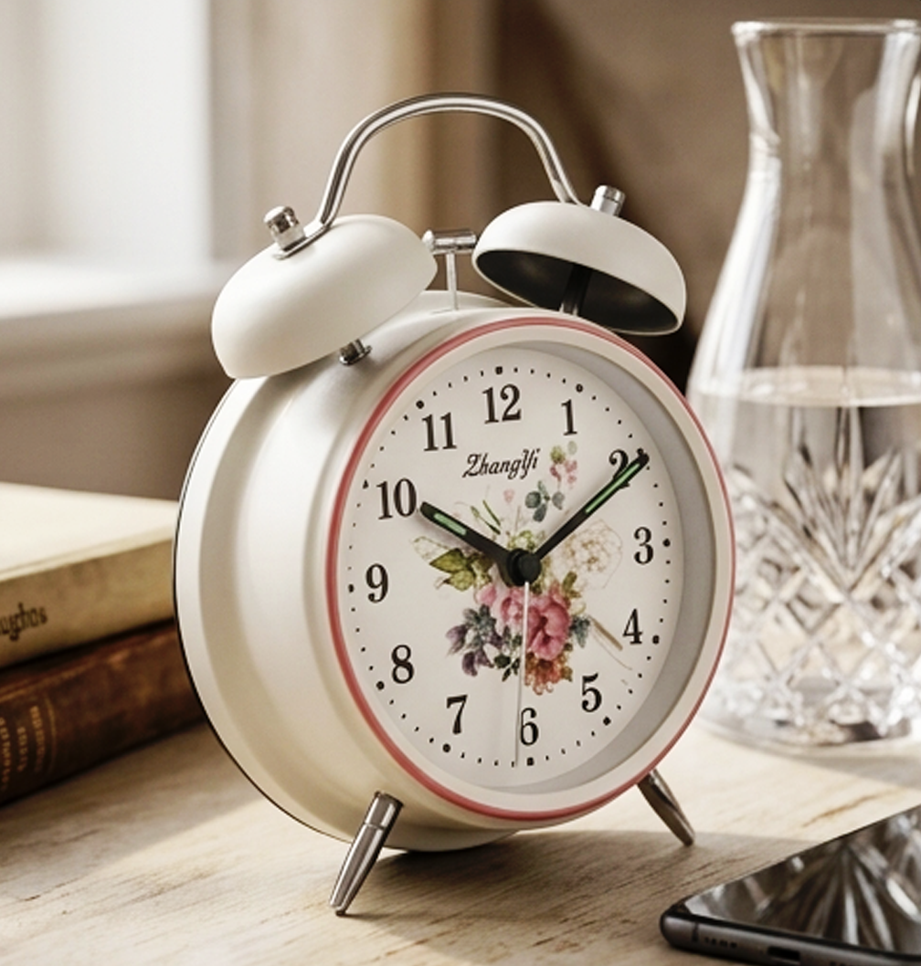 Despertador Vintage Floral com Campainha Dupla-AYD248-18