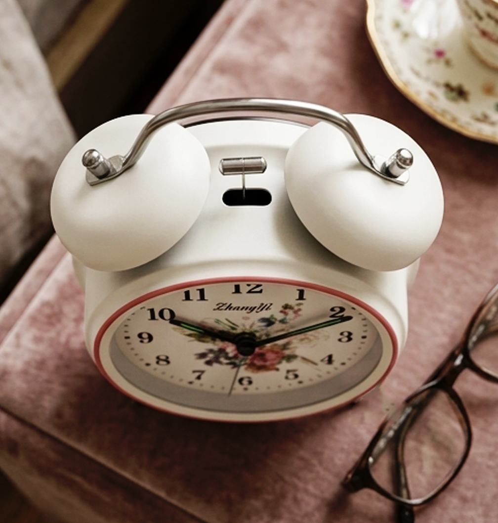Despertador Vintage Floral com Campainha Dupla-AYD248-18
