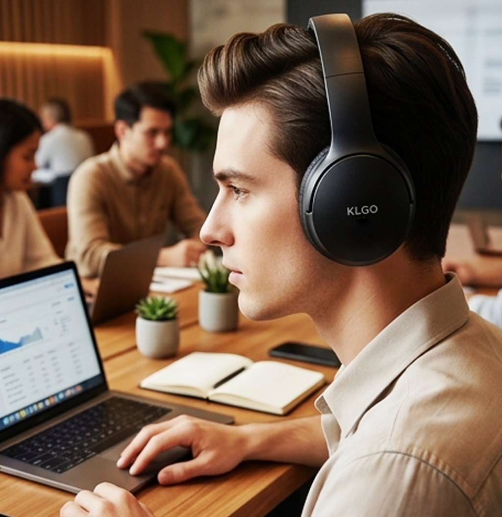 Auscultadores Estéreo Sem Fios KLGO B10 Over-Ear – Auriculares Bluetooth 4 em 1