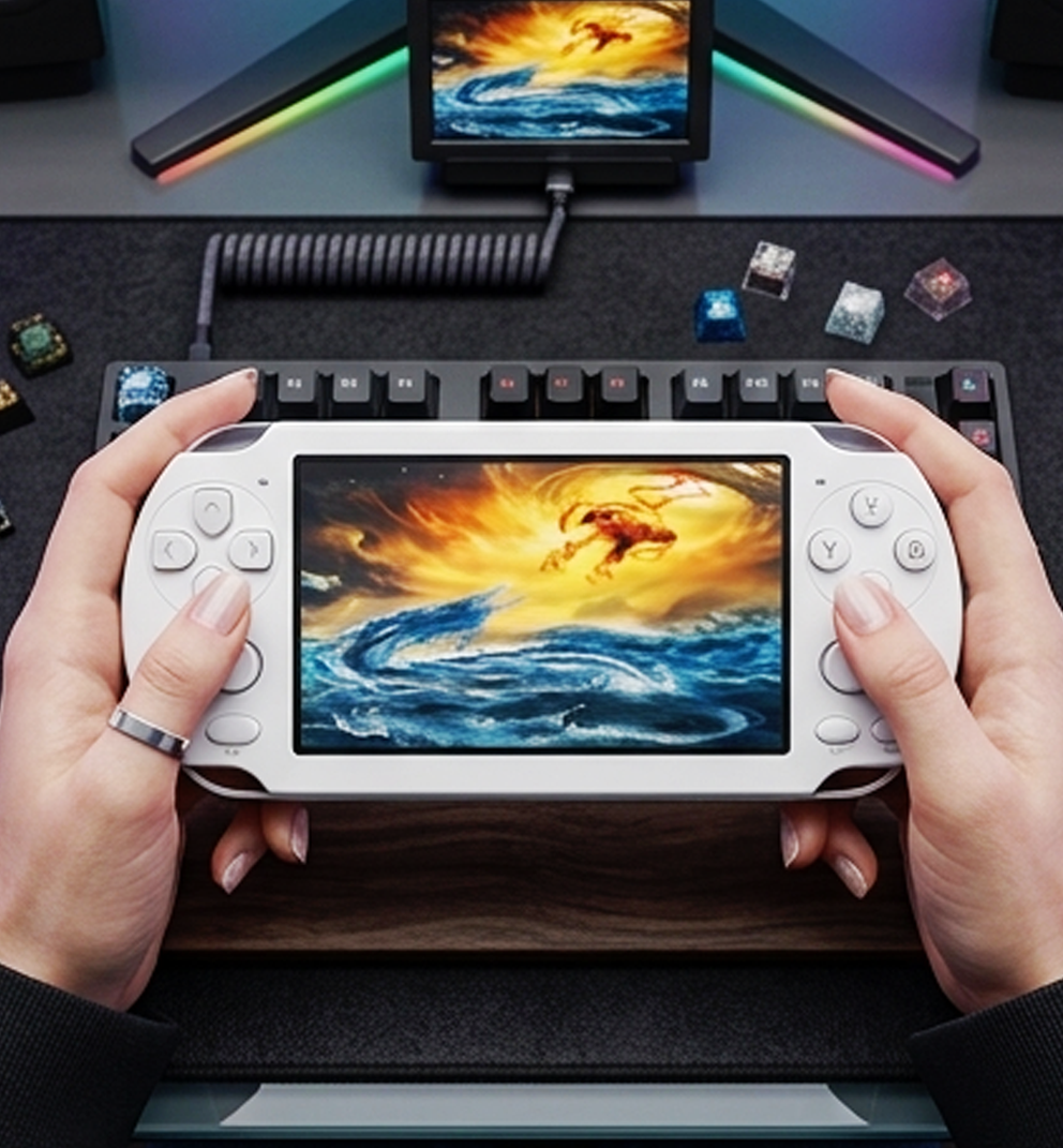 Consola de Jogos Portátil de 5,1 Polegadas – Sistema de Entretenimento Multi-Jogos (AYC336-38)