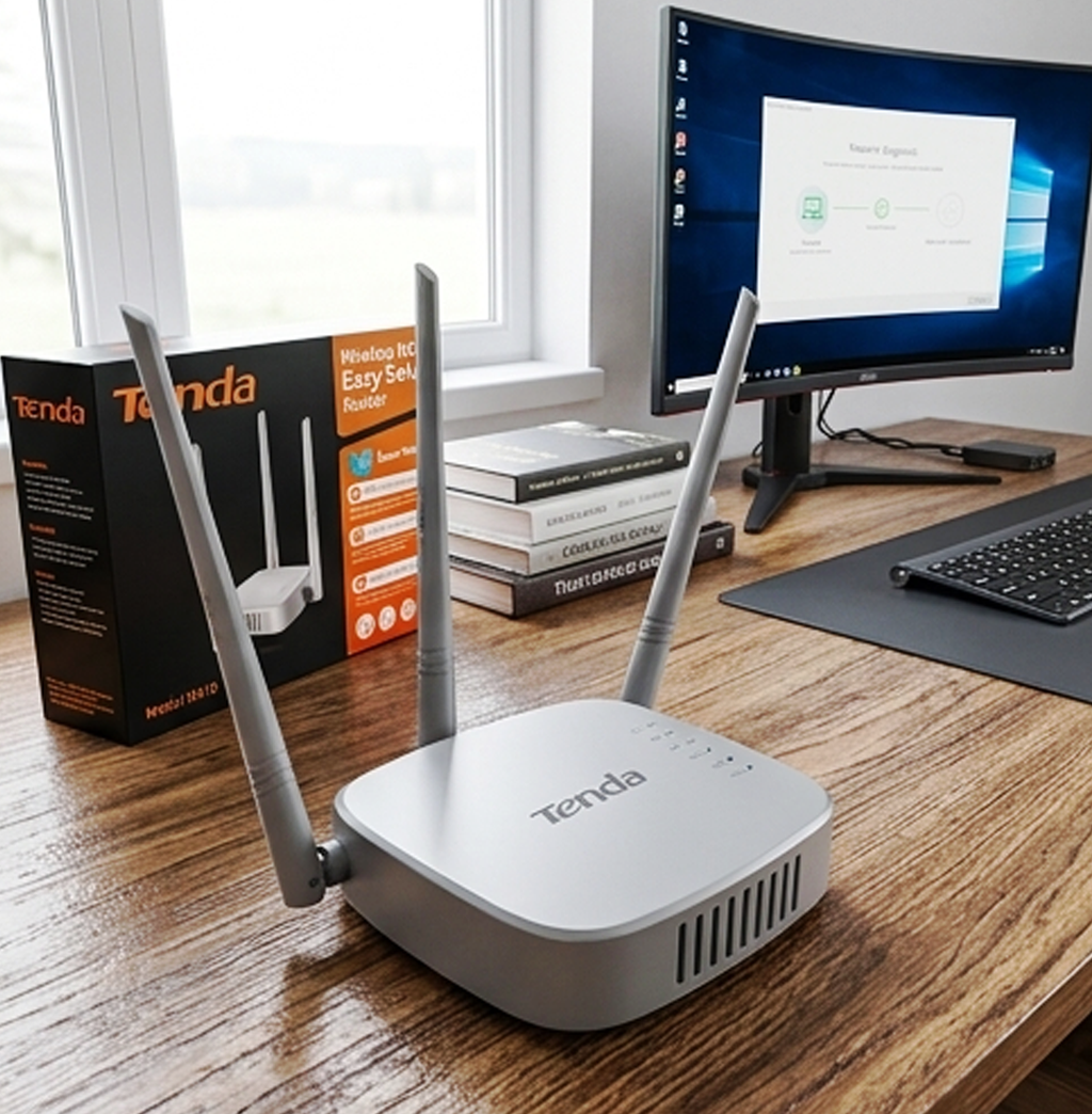 Router de Configuração Fácil Tenda N318 Wireless N300 – Antenas de Alto Ganho para WiFi Doméstico Estável (IT0048)