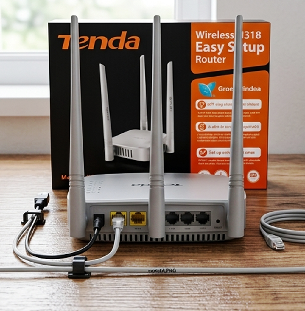 Router de Configuração Fácil Tenda N318 Wireless N300 – Antenas de Alto Ganho para WiFi Doméstico Estável (IT0048)