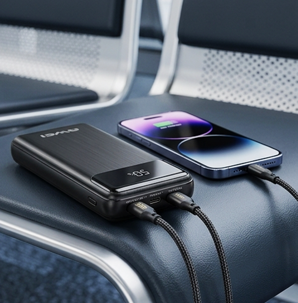 Awei PA-28 Power Bank 10000mAh com Cabos Integrados e Carregamento Rápido (IT0138)