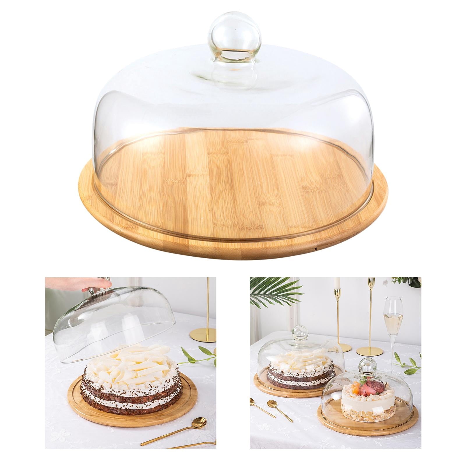 Funtasica Round Glass Cake Stand with Dome Cover 12 Inch