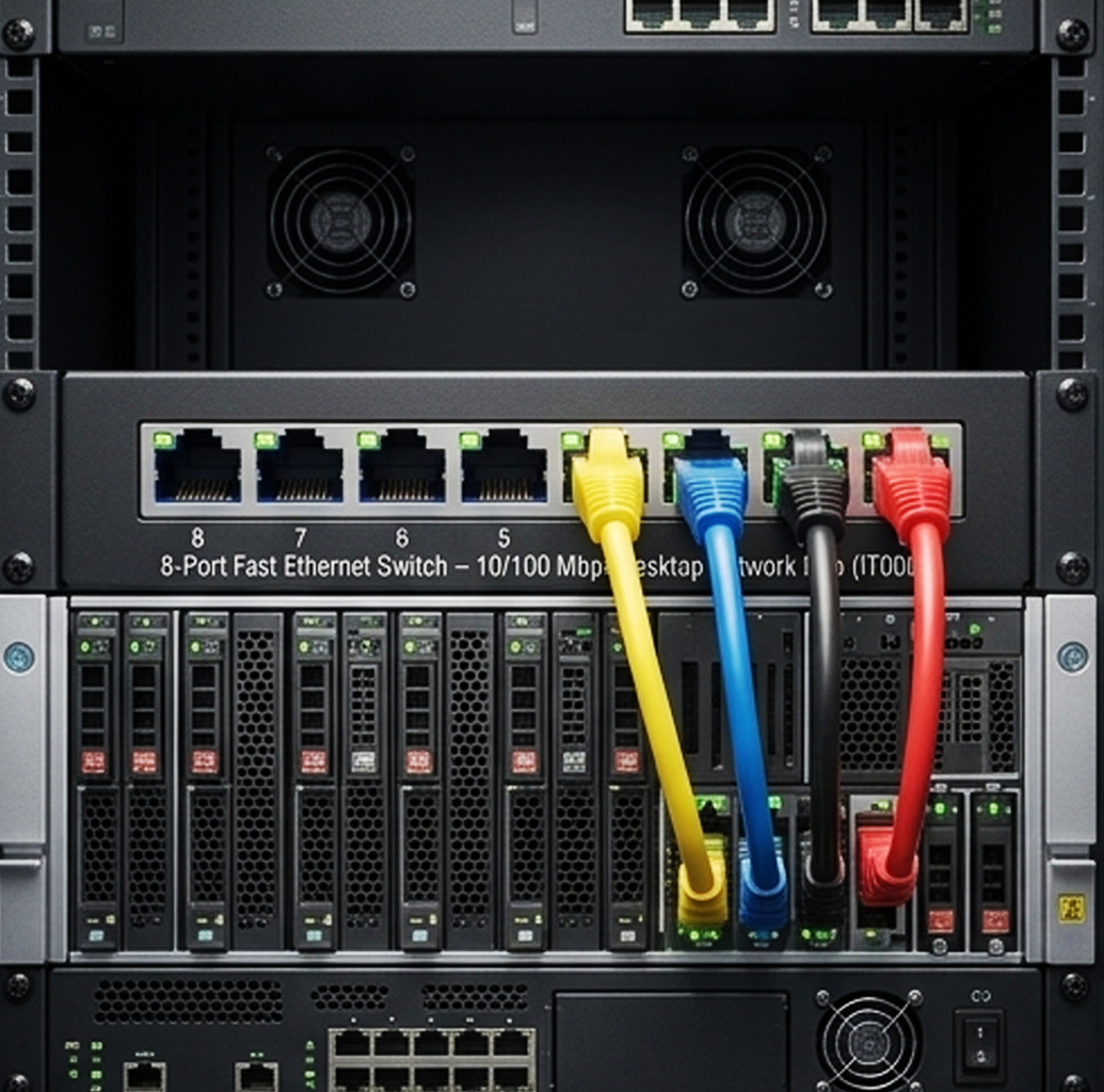 Switch Fast Ethernet de 8 Portas – Hub de Rede de Secretária 10/100 Mbps (IT0006)