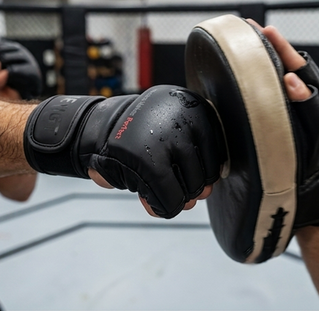Luvas de MMA ZHENGT Pretas – Luvas de Treino Profissionais com Dedos Abertos (AYD277-53)