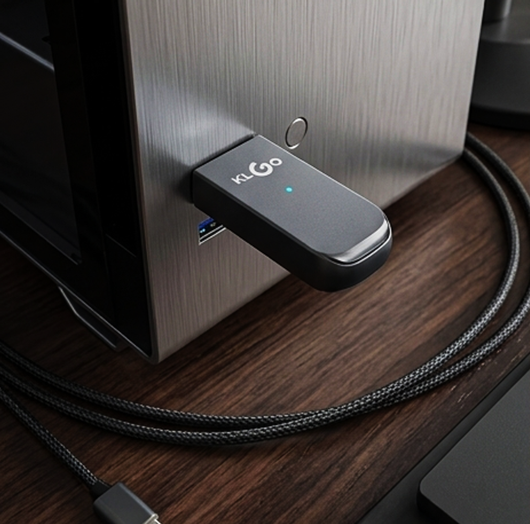 Recetor USB sem fios KLGO HB-9 – Adaptador Bluetooth 5.3 para PC, portátil e dispositivos (IT0129)