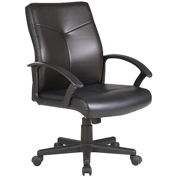 Adept Medium Back Executive Leather Office Chair Black