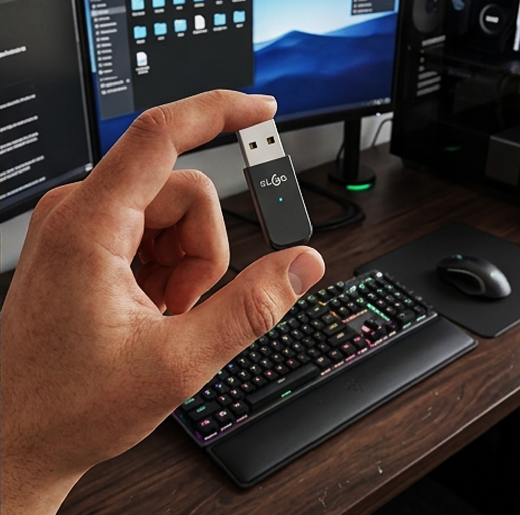 Recetor USB sem fios KLGO HB-9 – Adaptador Bluetooth 5.3 para PC, portátil e dispositivos (IT0129)