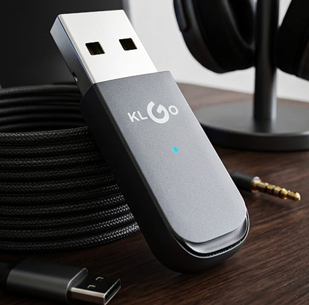 Recetor USB sem fios KLGO HB-9 – Adaptador Bluetooth 5.3 para PC, portátil e dispositivos (IT0129)