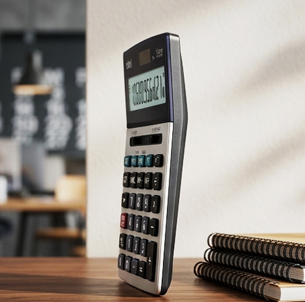 Calculadora de Mesa Deli 1250 – 12 Dígitos, Alimentação Dupla (AYC21-42)