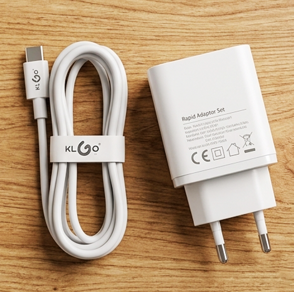 Carregador de Parede de Porta Dupla de Carregamento Rápido KLGO PD-22 35W com Cabo (IT0128)