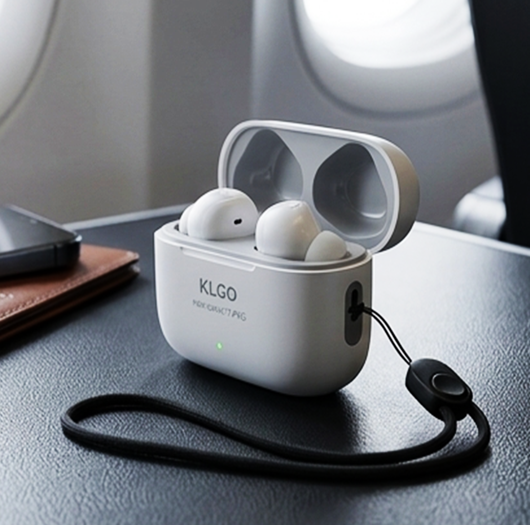 Auriculares Estéreo Sem Fios KLGO HK-48BL com Estojo de Carregamento e Alça Anti-Perda (IT0125)