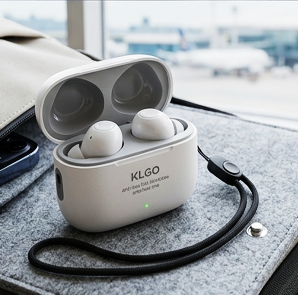 Auriculares Estéreo Sem Fios KLGO HK-48BL com Estojo de Carregamento e Alça Anti-Perda (IT0125)