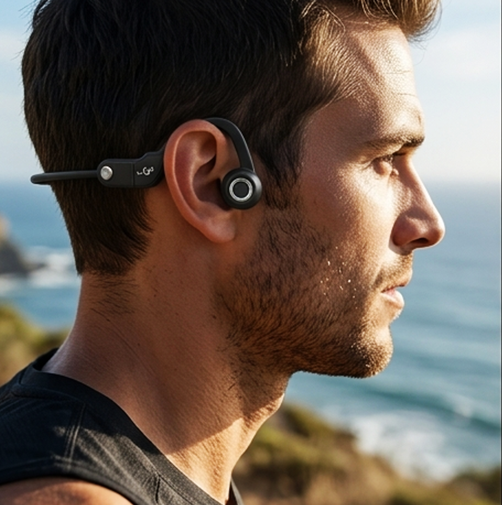 Auscultadores Desportivos KLGO HK-86BL Condução Aérea Bluetooth 5.3 – Design de Orelha Aberta Sem Fios (IT0133)