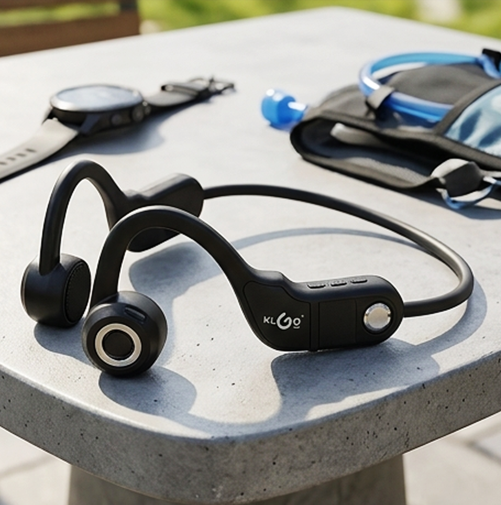 Auscultadores Desportivos KLGO HK-86BL Condução Aérea Bluetooth 5.3 – Design de Orelha Aberta Sem Fios (IT0133)
