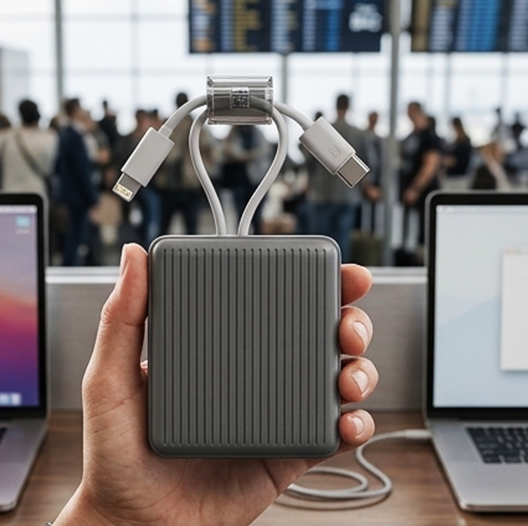 AEMAI PD62 Power Bank de Carregamento Rápido de 10000mAh com Cabos Duplos Integrados (AYC338-6)