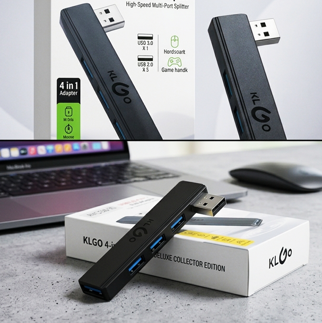 Hub Adaptador USB 3.0 4-em-1 – Divisor Multi-Portas de Alta Velocidade (AYC336-30)