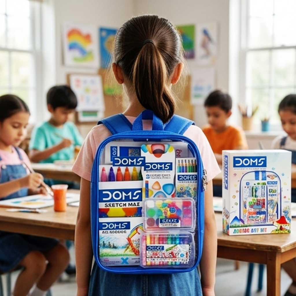 Doms-7667- Kit de Arte Júnior: Conjunto Vibrante de Desenho e Pintura Criativa para Crianças