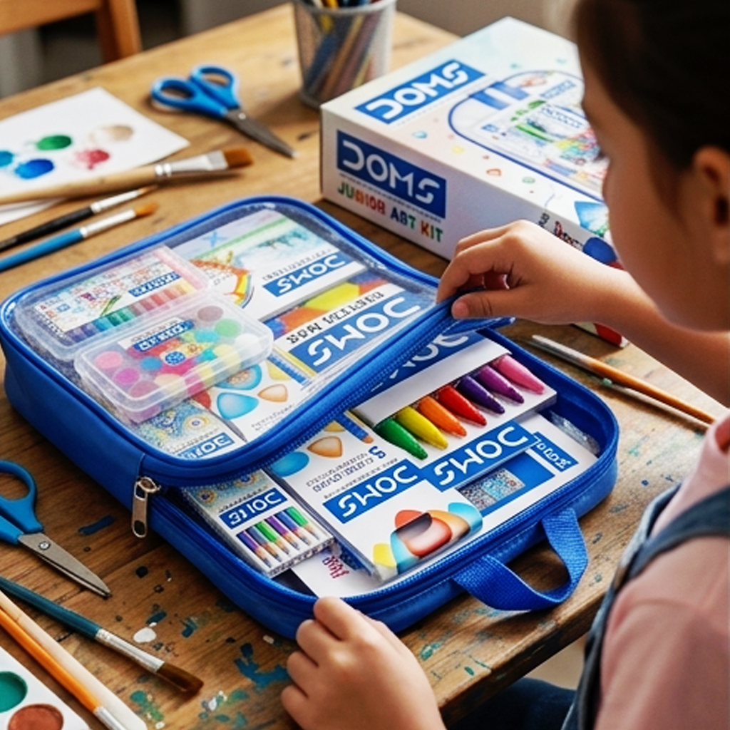 Doms-7667- Kit de Arte Júnior: Conjunto Vibrante de Desenho e Pintura Criativa para Crianças