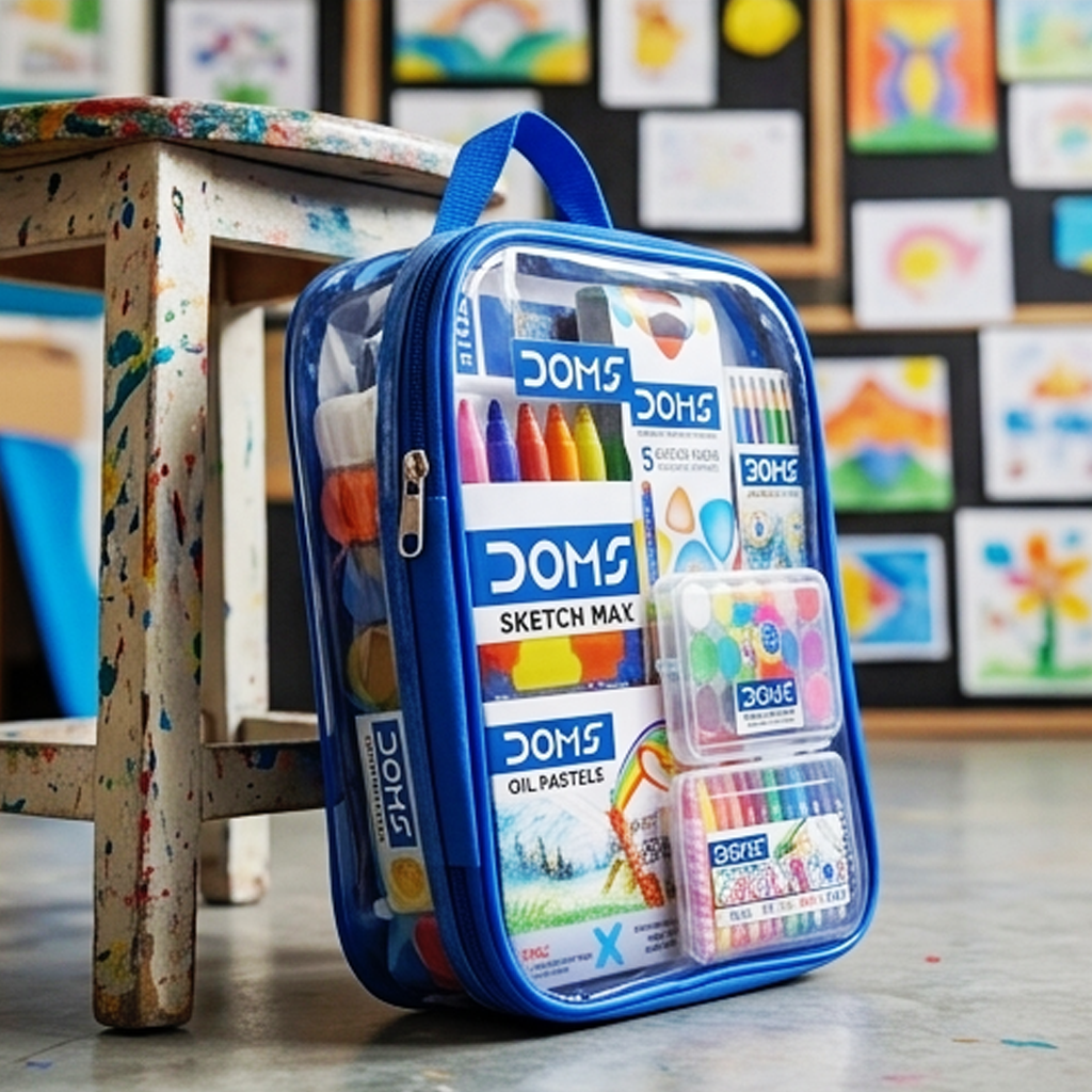 Doms-7667- Kit de Arte Júnior: Conjunto Vibrante de Desenho e Pintura Criativa para Crianças