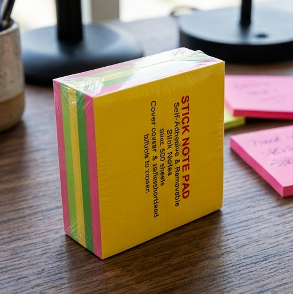 Blocos de Notas Adesivas Fluorescentes 3 × 3 – 500 Folhas