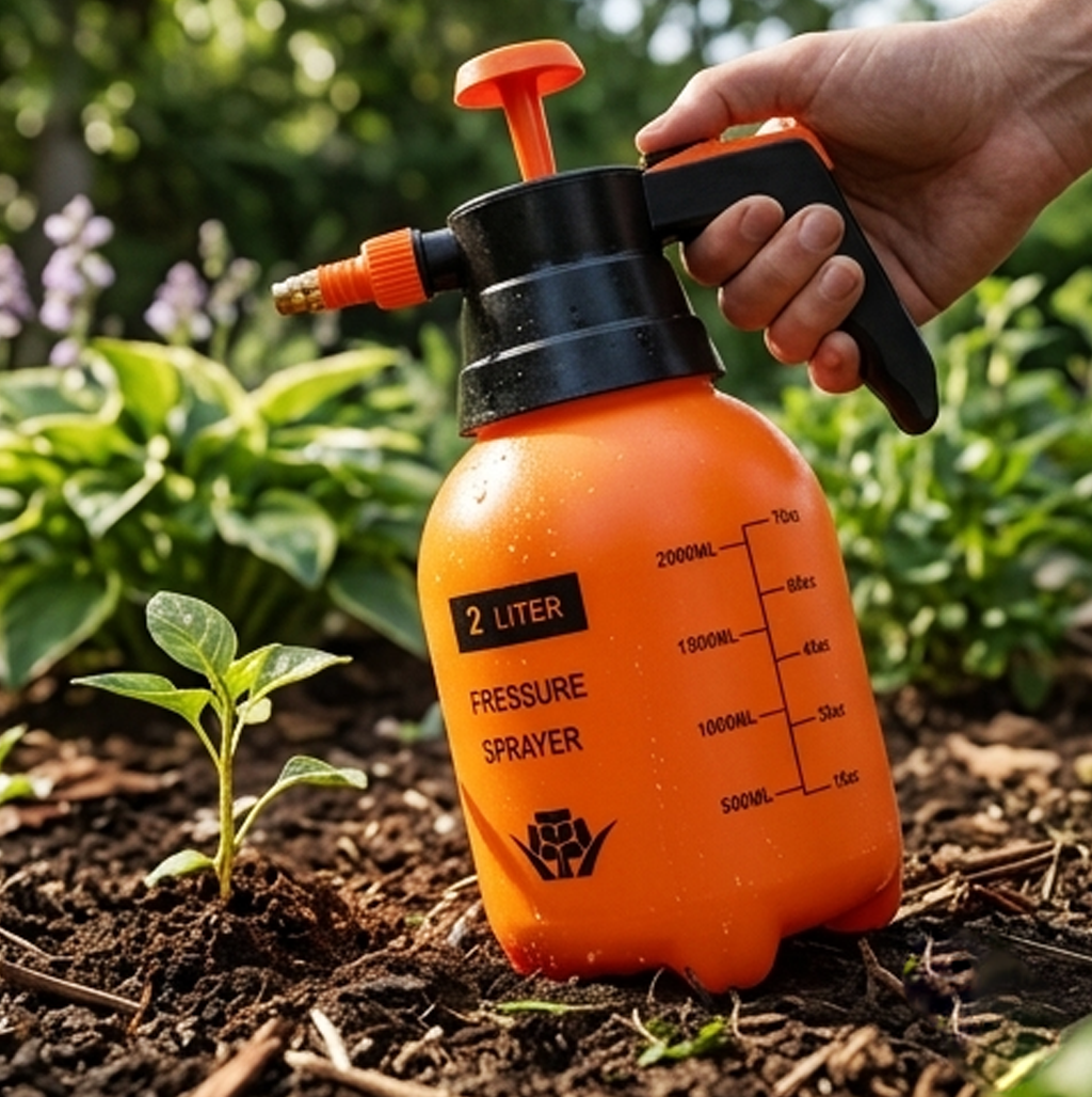 Pulverizador de Pressão Manual de 2L – Garrafa de Spray Multiusos para Jardim e Limpeza-AYD256-305