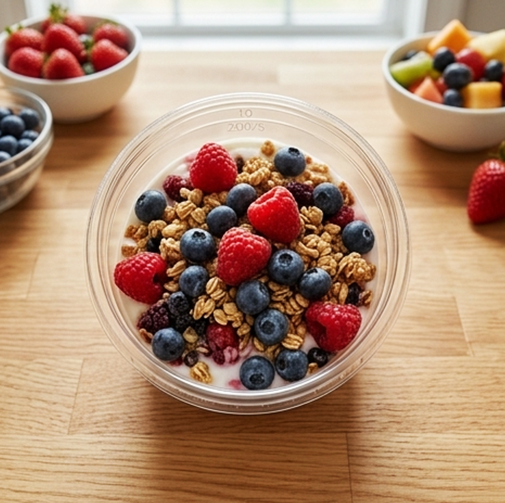 Tigela Transparente Descartável para Alimentos – Tigela Redonda de Plástico para Levar