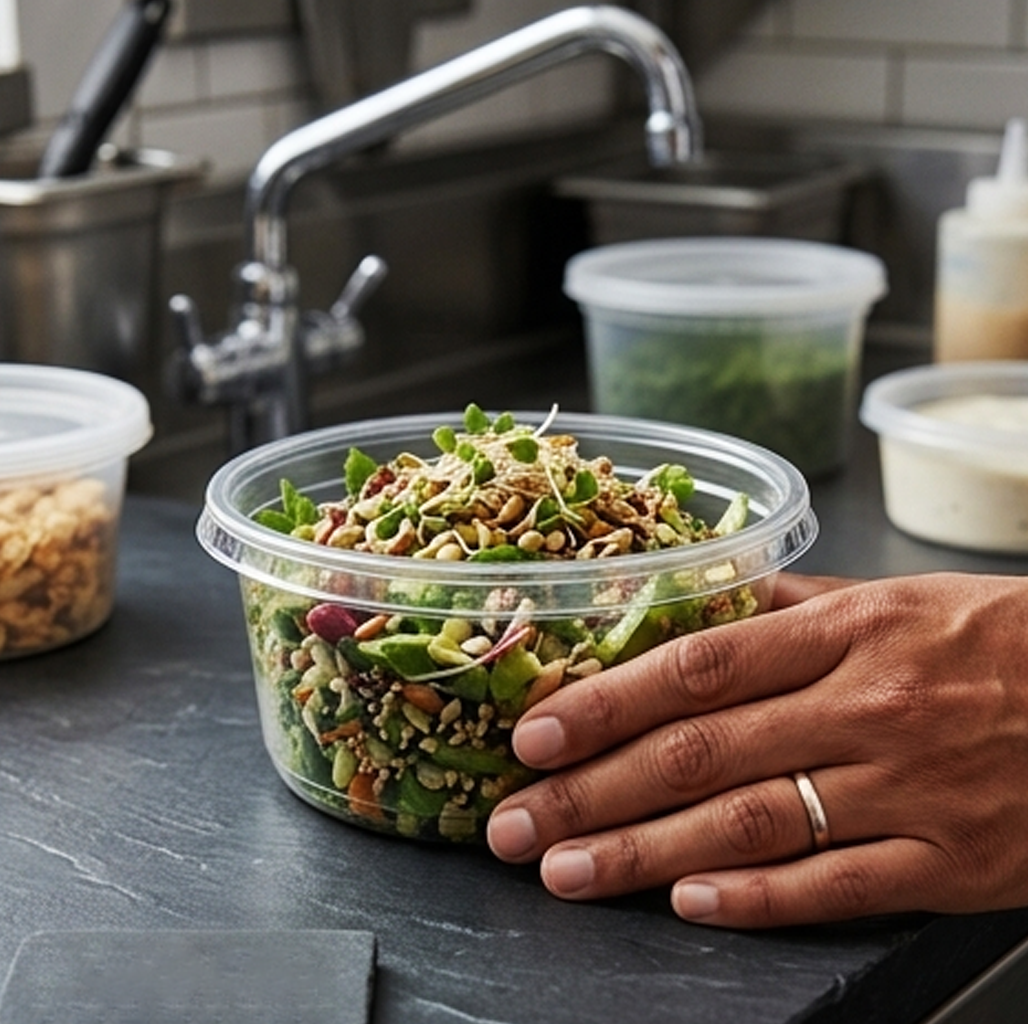Tigela Transparente Descartável para Alimentos – Tigela Redonda de Plástico para Levar