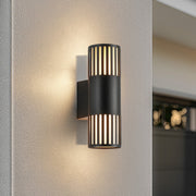 Lindby Lurinda 2-Light Outdoor Wall Lamp Black 10cm