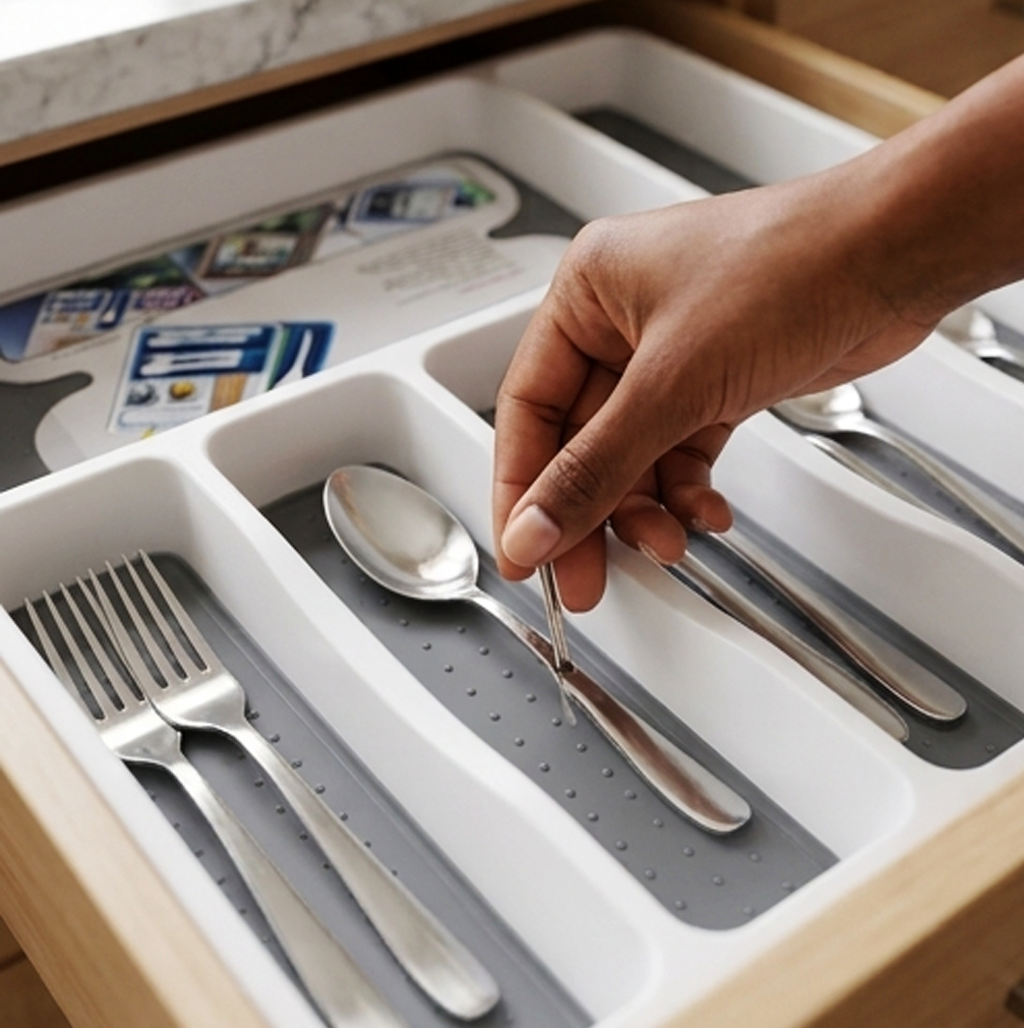 Tabuleiro Organizador de Gaveta de Cozinha e Talheres com Vários Compartimentos-AYD256-282