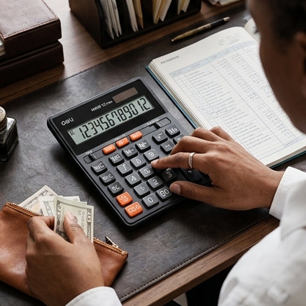 Calculadora de Memória Dupla Deli M888 – Calculadora de Secretária de 12 Dígitos (AYC151-45)