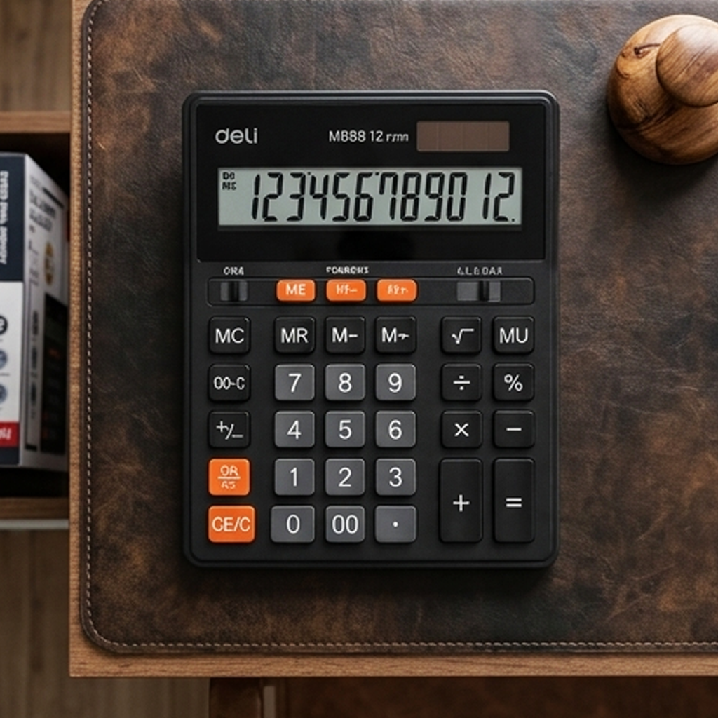 Calculadora de Memória Dupla Deli M888 – Calculadora de Secretária de 12 Dígitos (AYC151-45)