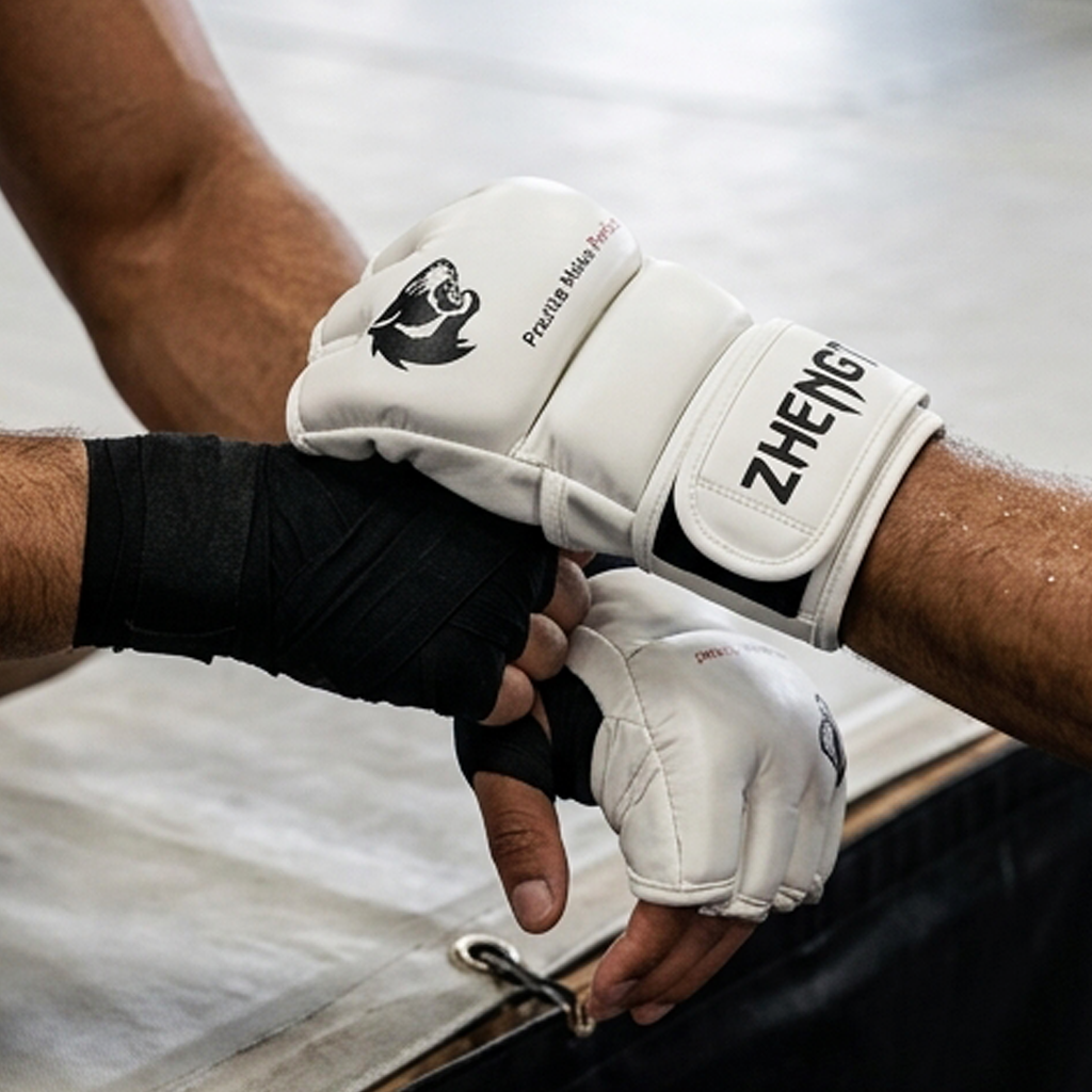 ZHENGT Luvas Brancas de MMA – Luvas de Treino e Combate com Dedos Abertos (AYD277-54)