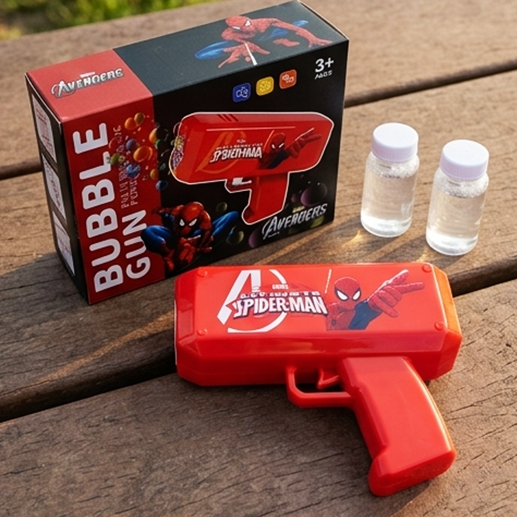 Pistola de Bolhas Homem-Aranha Vingadores