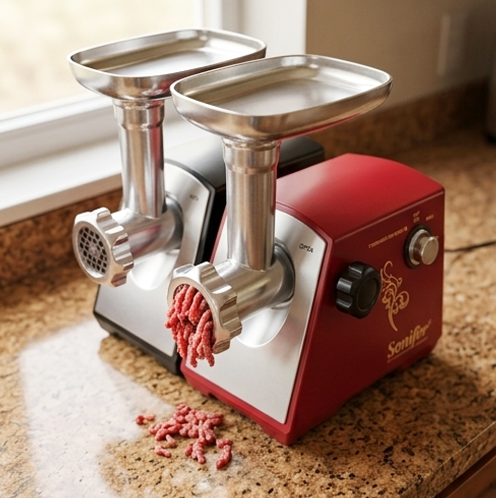 Picadora de Carne Elétrica Sonifer SF-5002 1200W com Motor de Cobre e 3 Discos de Metal