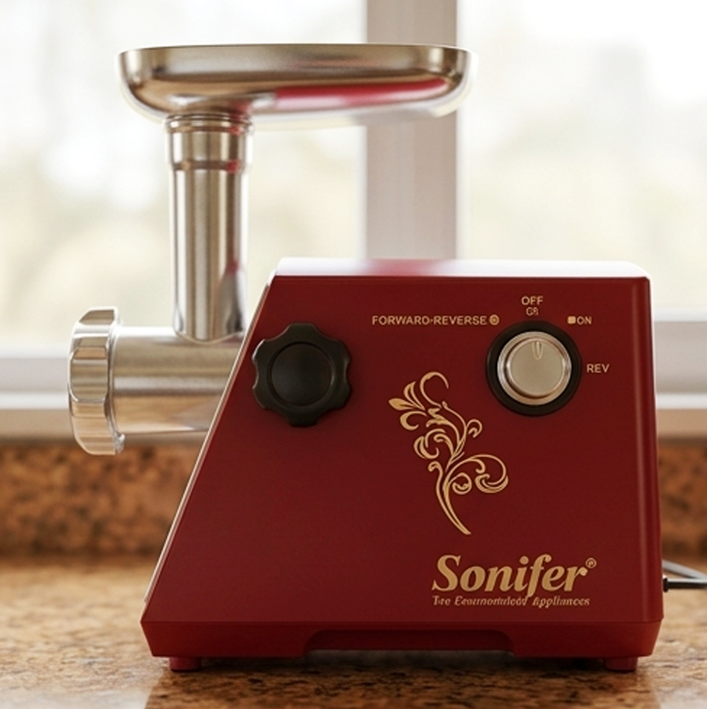 Picadora de Carne Elétrica Sonifer SF-5002 1200W com Motor de Cobre e 3 Discos de Metal