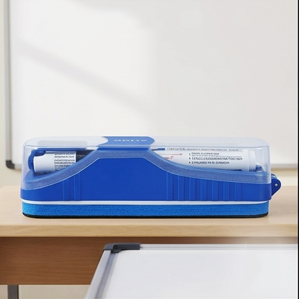 Doms-7907- Apagador Magnético para Quadro Branco com Conjunto de 2 Marcadores de Apagamento a Seco
