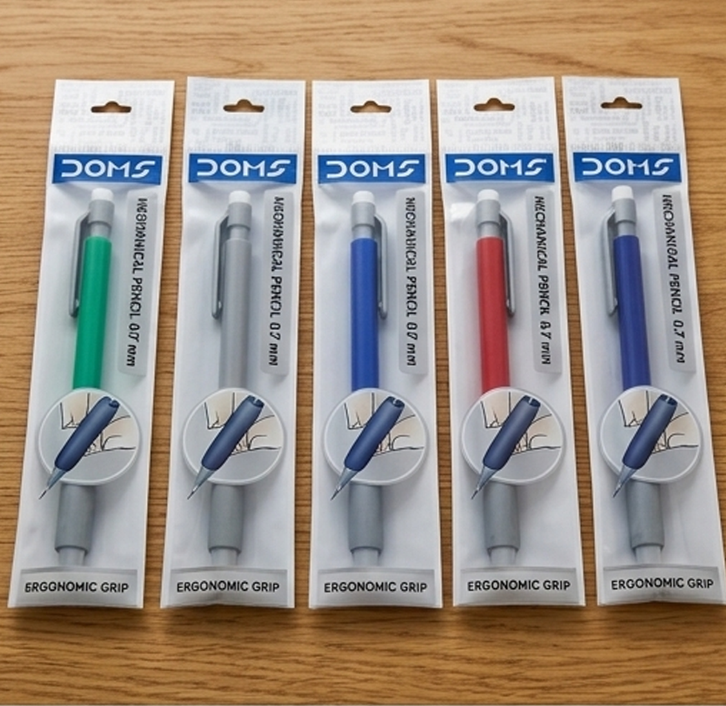 Lápis Lapiseira Doms-8180- 0.7mm, Caixa de 10: Mina Ultra Resistente à Quebra, Punho Ergonómico (Cod: 8906073781803)