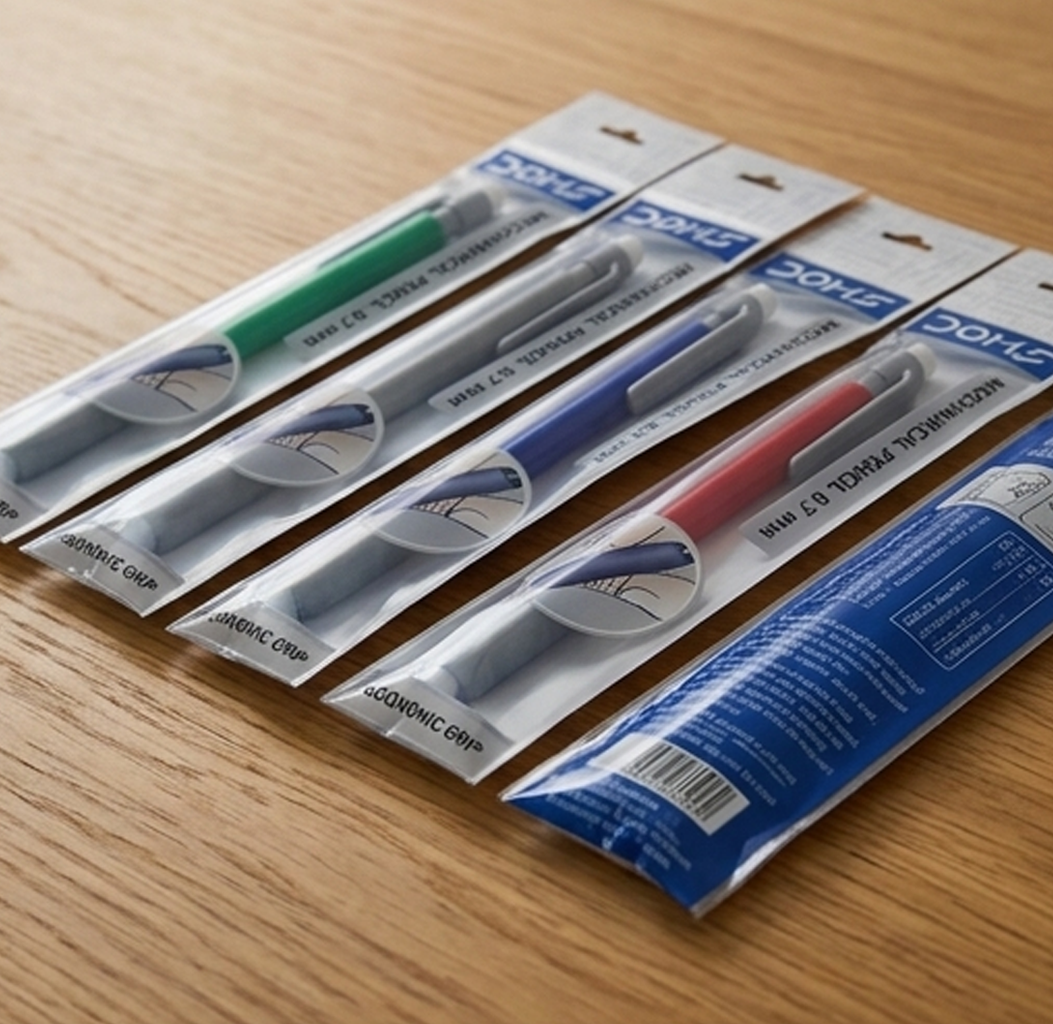 Lápis Lapiseira Doms-8180- 0.7mm, Caixa de 10: Mina Ultra Resistente à Quebra, Punho Ergonómico (Cod: 8906073781803)