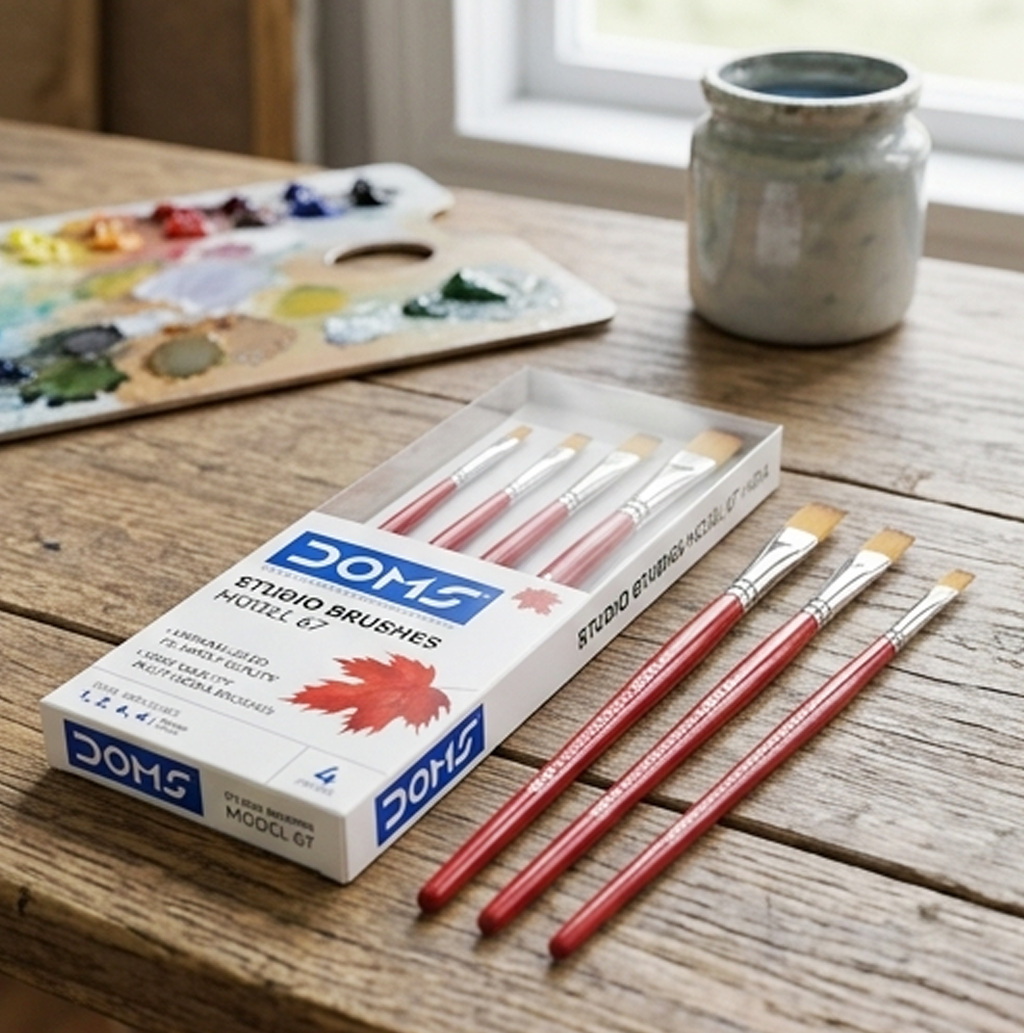 Doms-80307- Pincéis para Artista de Estúdio Modelo 67 - Conjunto de 4 peças para Acrílico (Cod: 8904411803071)
