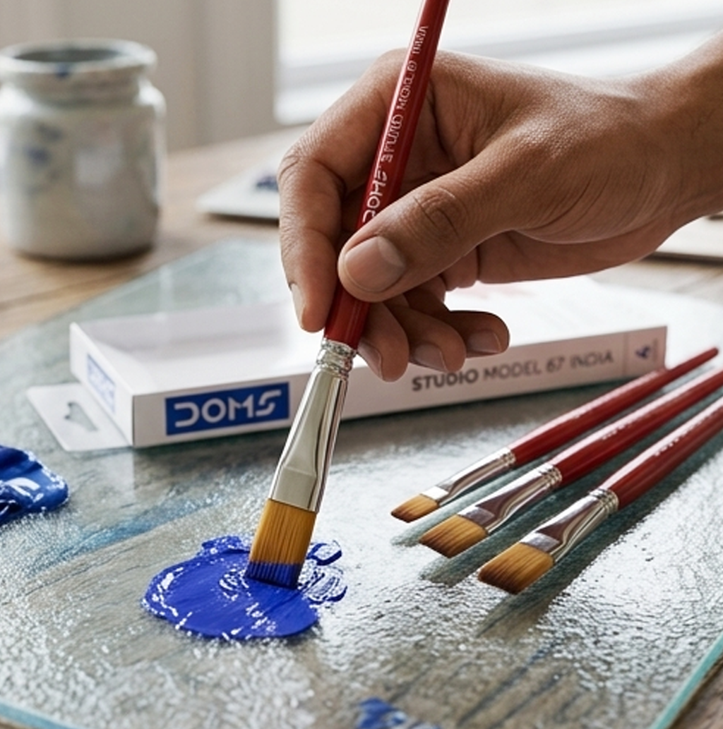 Doms-80307- Pincéis para Artista de Estúdio Modelo 67 - Conjunto de 4 peças para Acrílico (Cod: 8904411803071)